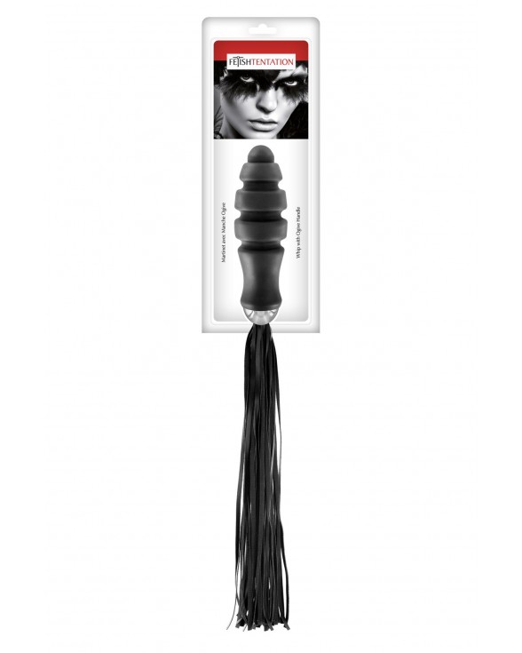 Флогер з ручкою для проникнення Fetish Tentation Whip with Ogive Handle - 1