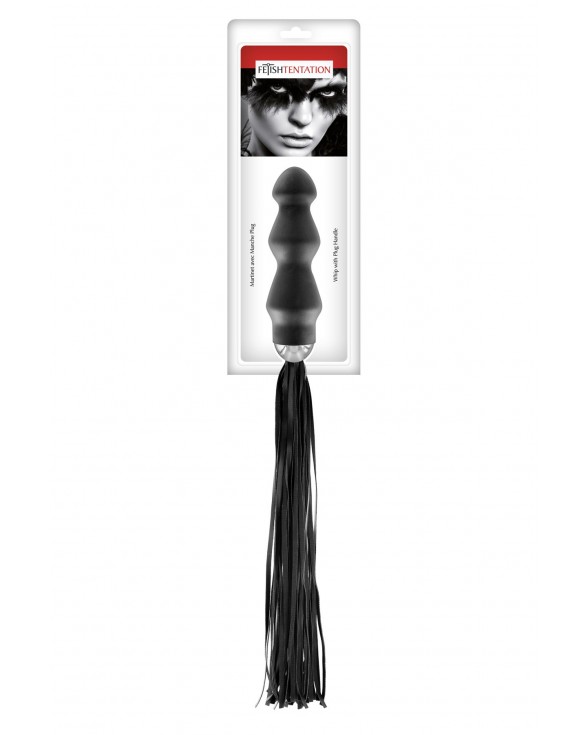 Флогер з ручкою - анальним плагом Fetish Tentation Whip with Plug Handle - 1