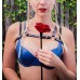 Стек Liebe Seele Flower Rhythm - Black and Red Leather Flowers Riding Crop - 2