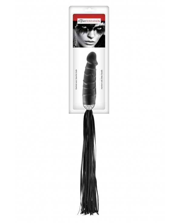 Флогер з ручкою-дилдо Fetish Tentation Whip with Dildo Handle - 1