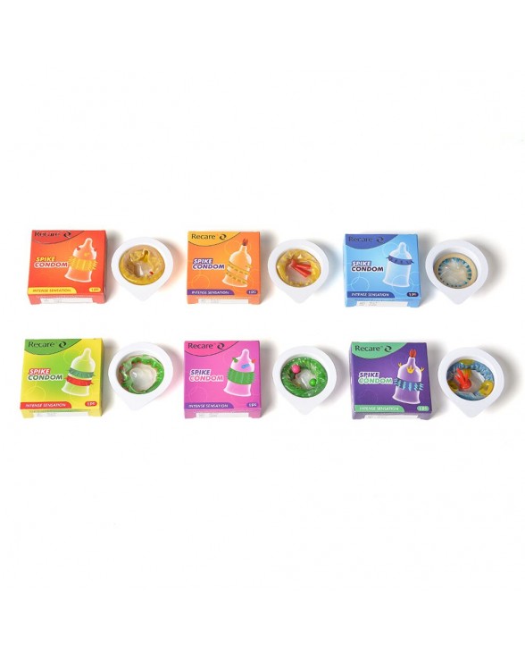 Презерватив с шипами Recare Spike Condom Blue - 4