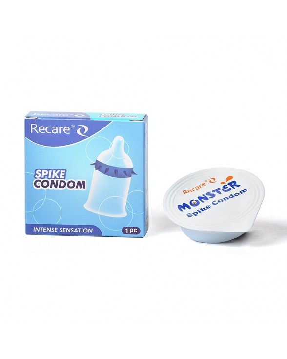 Презерватив с шипами Recare Spike Condom Blue - 2