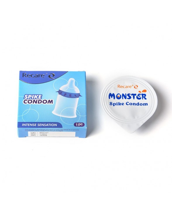 Презерватив с шипами Recare Spike Condom Blue - 3
