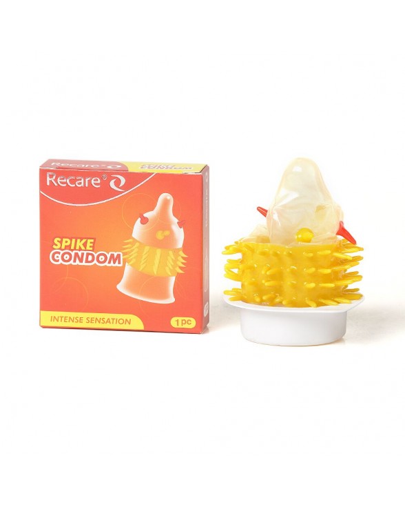 Презерватив с усиками и шипами Recare Spike Condom Orange