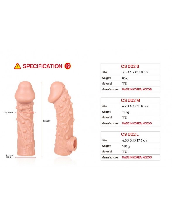 Насадка на член Kokos Cock Sleeve CS 002, розмір S - 4