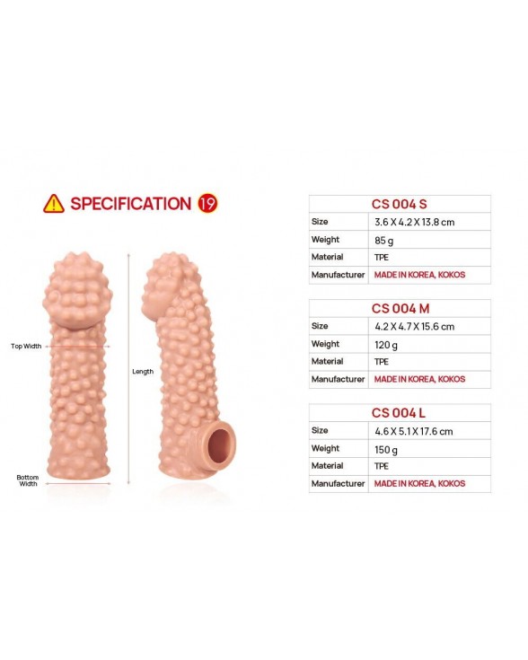Насадка на член Kokos Cock Sleeve CS 004, розмір S - 4