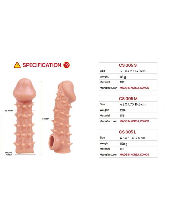 Насадка на пенис Kokos Cock Sleeve CS 005, размер S - 4