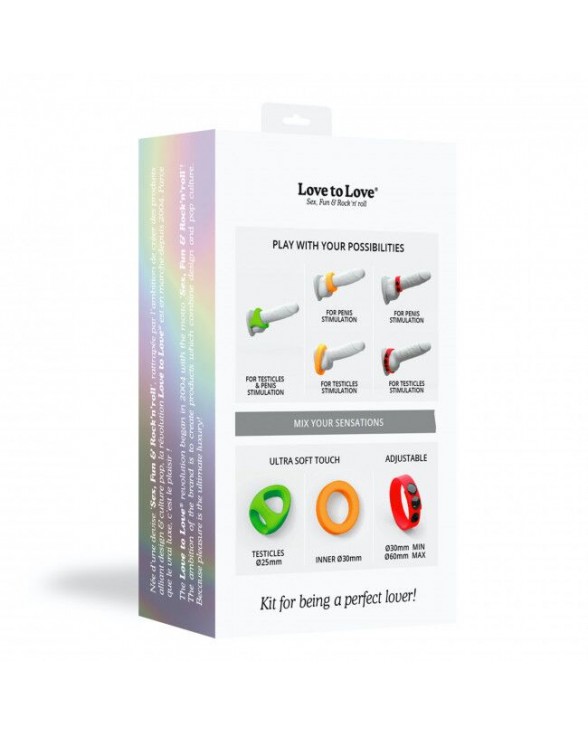 Набір яскравих ерекційних кілець Love to Love NEON RING KIT - 12