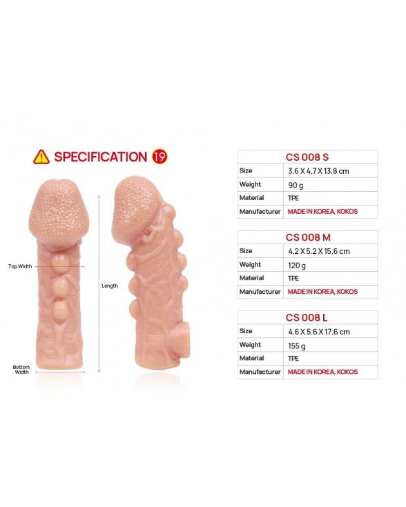 Насадка на член Kokos Cock Sleeve CS 008, розмір S - 6