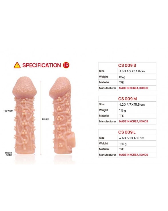 Насадка на пенис Kokos Cock Sleeve CS 009, размер S - 6
