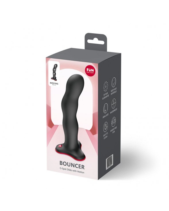 Фалоімітатор Fun Factory BOUNCER Black, кульки всередині, ефект вібрації - 6