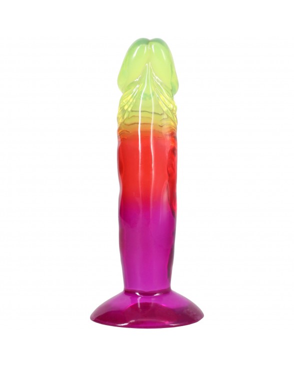 Ділдо Doc Johnson Crystal Jellies - 6.5 Inch Classic Dong - Rainbow - 3