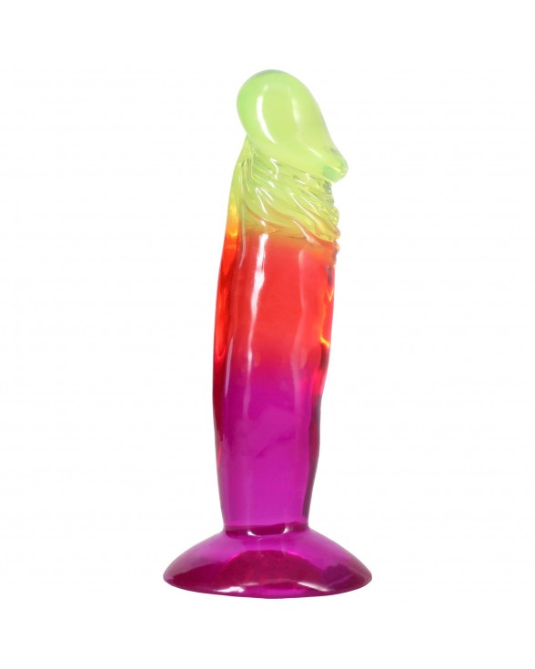 Ділдо Doc Johnson Crystal Jellies - 6.5 Inch Classic Dong - Rainbow - 1