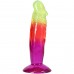 Ділдо Doc Johnson Crystal Jellies - 6.5 Inch Classic Dong - Rainbow - 1