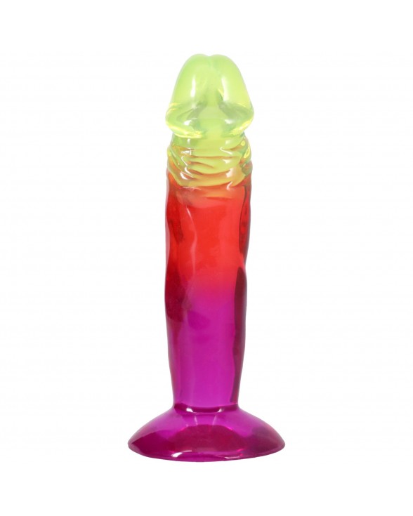 Ділдо Doc Johnson Crystal Jellies - 6.5 Inch Classic Dong - Rainbow - 2