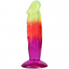 Ділдо Doc Johnson Crystal Jellies - 6.5 Inch Classic Dong - Rainbow