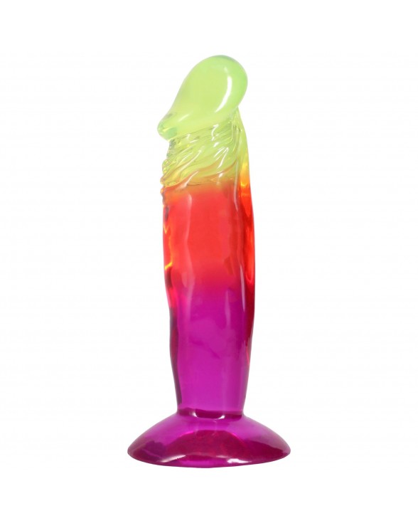 Ділдо Doc Johnson Crystal Jellies - 6.5 Inch Classic Dong - Rainbow