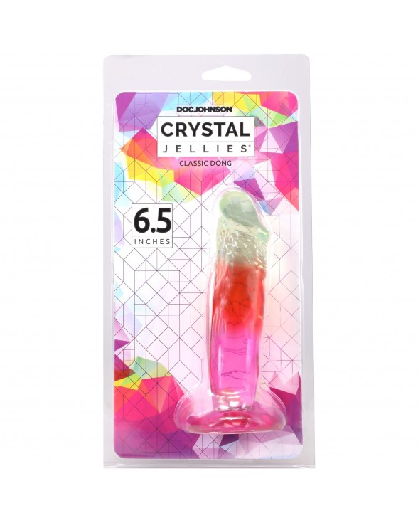 Ділдо Doc Johnson Crystal Jellies - 6.5 Inch Classic Dong - Rainbow - 4