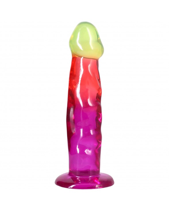 Ділдо Doc Johnson Crystal Jellies - 7.5 Inch Classic Dong - Rainbow - 1
