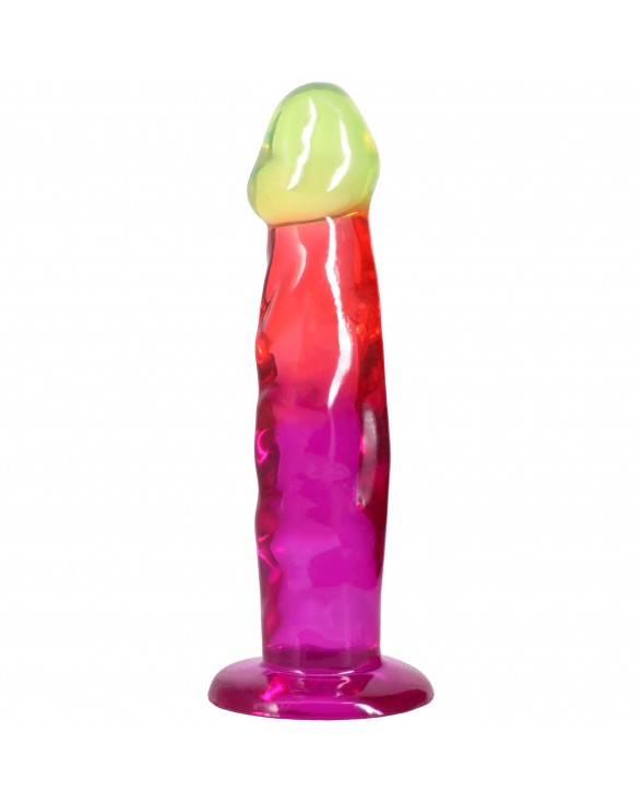 Ділдо Doc Johnson Crystal Jellies - 7.5 Inch Classic Dong - Rainbow