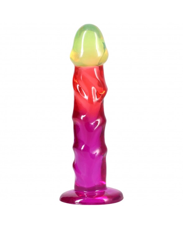 Ділдо Doc Johnson Crystal Jellies - 7.5 Inch Classic Dong - Rainbow - 3