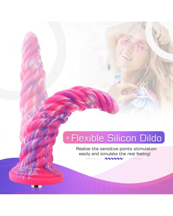 Фантазійний фалоімітатор 10.12″ для секс-машин Hismith Silicone Dildo rose Monster Series, KlicLok - 2