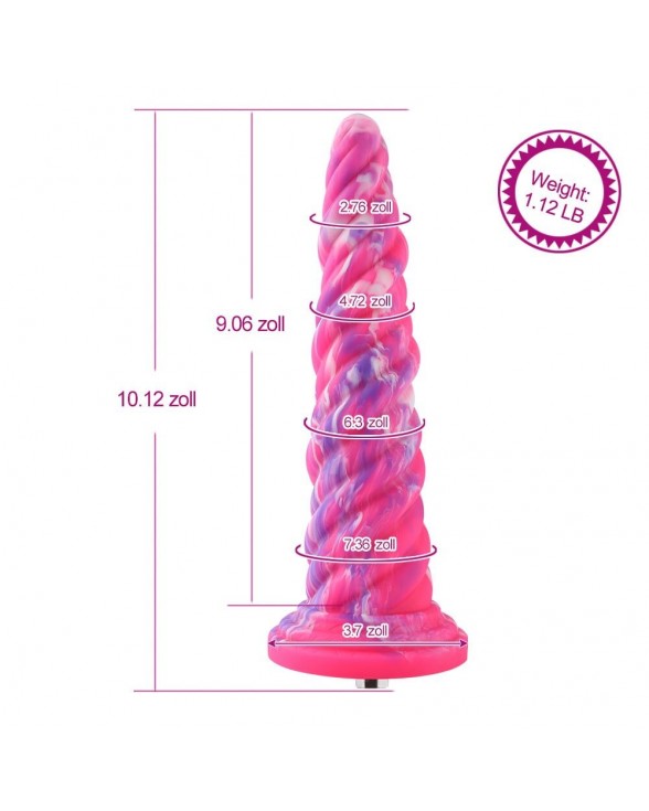 Фантазійний фалоімітатор 10.12″ для секс-машин Hismith Silicone Dildo rose Monster Series, KlicLok - 3