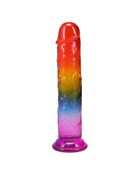 Ділдо Doc Johnson Crystal Jellies - 8.5 Inch Сlassic Dong - Rainbow - 2