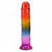 Ділдо Doc Johnson Crystal Jellies - 8.5 Inch Сlassic Dong - Rainbow - 2