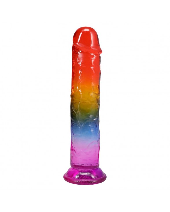 Ділдо Doc Johnson Crystal Jellies - 8.5 Inch Сlassic Dong - Rainbow - 1
