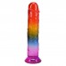 Ділдо Doc Johnson Crystal Jellies - 8.5 Inch Сlassic Dong - Rainbow - 1