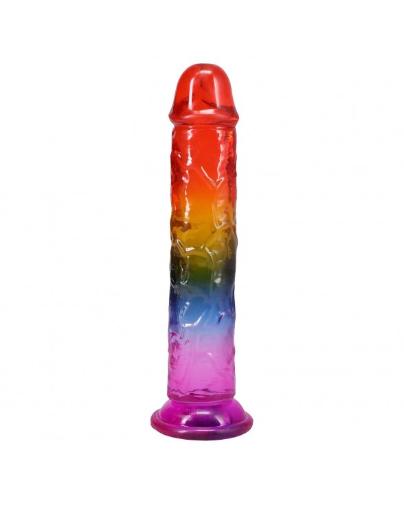 Ділдо Doc Johnson Crystal Jellies - 8.5 Inch Сlassic Dong - Rainbow