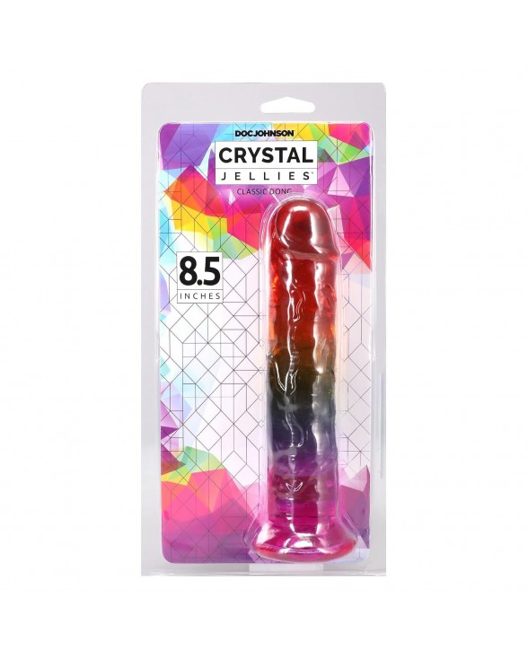 Ділдо Doc Johnson Crystal Jellies - 8.5 Inch Сlassic Dong - Rainbow - 4