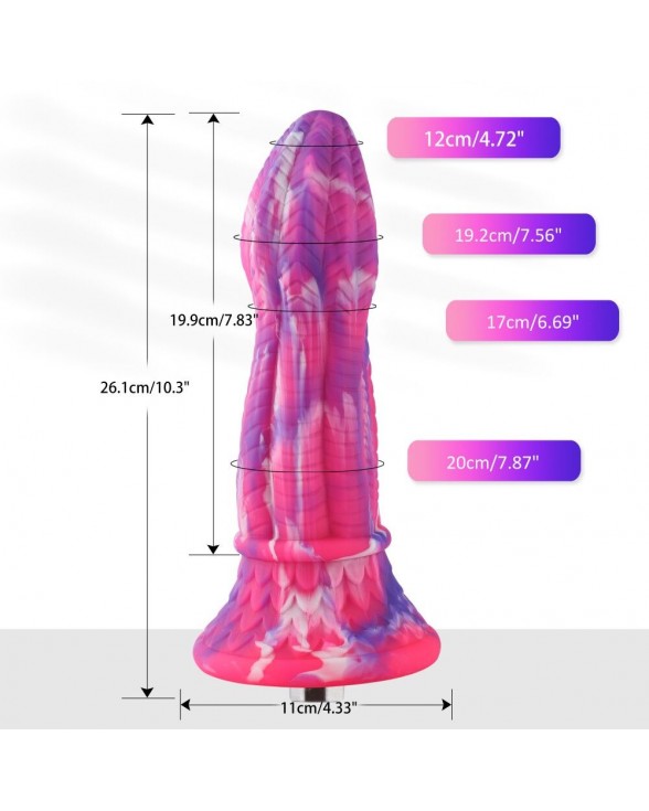 Фалоімітатор для секс-машин Hismith 10.3″ Silicone Monster Dildo Series, система кріплення KlicLok - 2