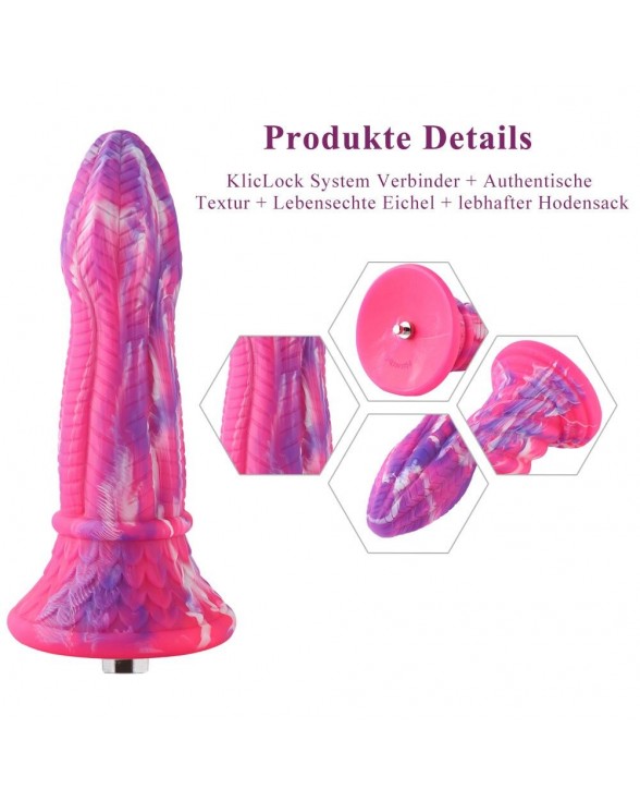 Фалоімітатор для секс-машин Hismith 10.3″ Silicone Monster Dildo Series, система кріплення KlicLok - 1
