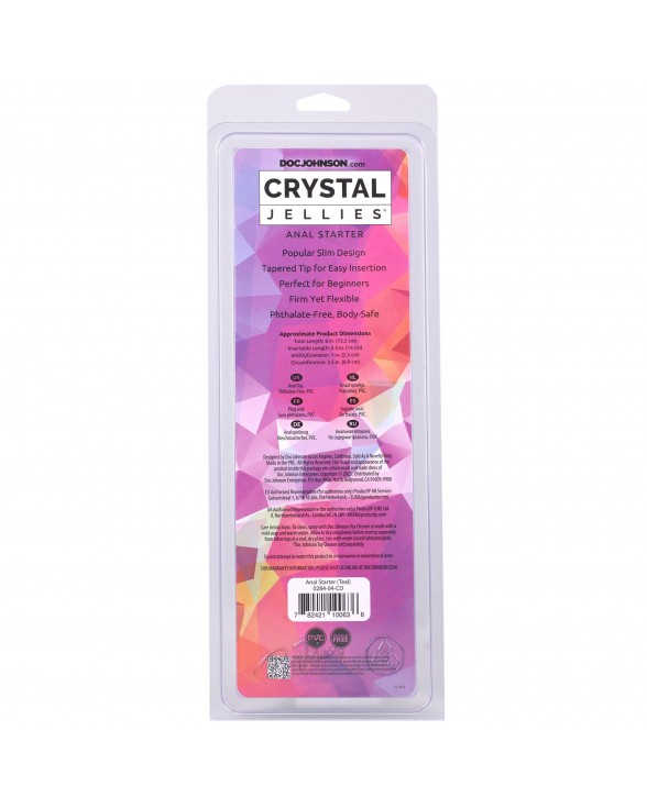 Ділдо Doc Johnson Crystal Jellies - Anal Starter - 5.5 Inches - Teal - 2