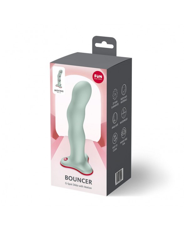 Фаллоимитатор Fun Factory BOUNCER Light Green, шарики внутри, эффект вибрации - 10
