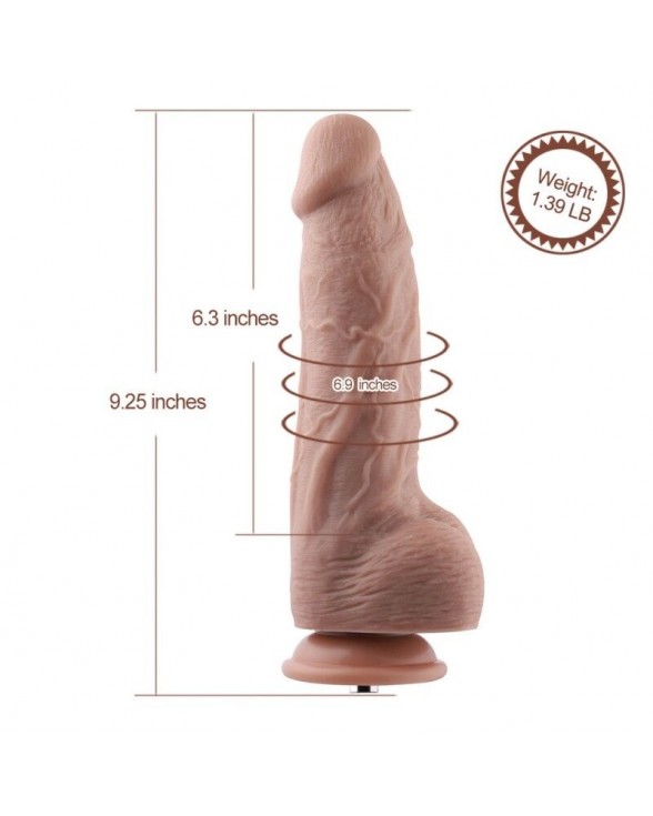 Гнучкий фалоімітатор для секс-машин Hismith 9.25″ Silicone Dildo, система KlicLok - 3