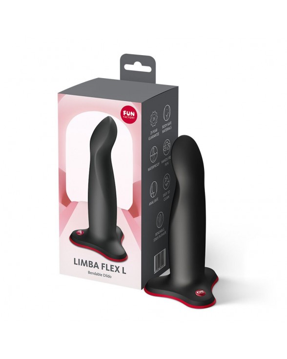 Фаллоимитатор Fun Factory LIMBA FLEX L Black, гибкий, с эффектом памяти - 3