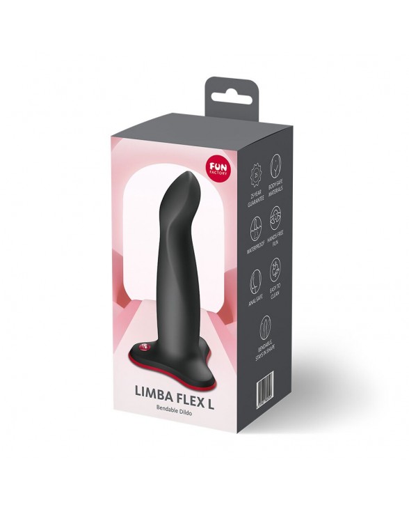 Фаллоимитатор Fun Factory LIMBA FLEX L Black, гибкий, с эффектом памяти - 4