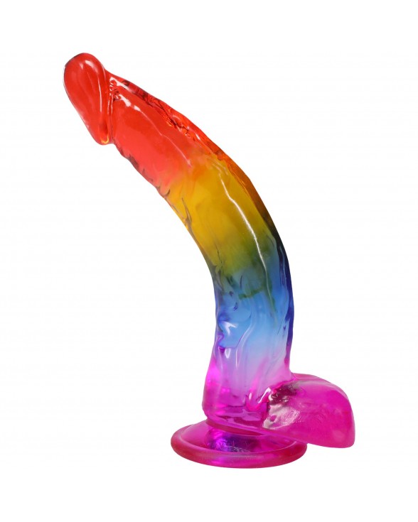 Фаллоимитатор Doc Johnson Crystal Jellies - 9.5 Inch Dildo - Rainbow - 1