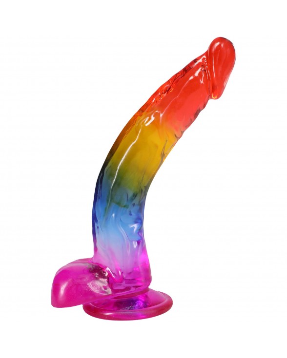 Фаллоимитатор Doc Johnson Crystal Jellies - 9.5 Inch Dildo - Rainbow