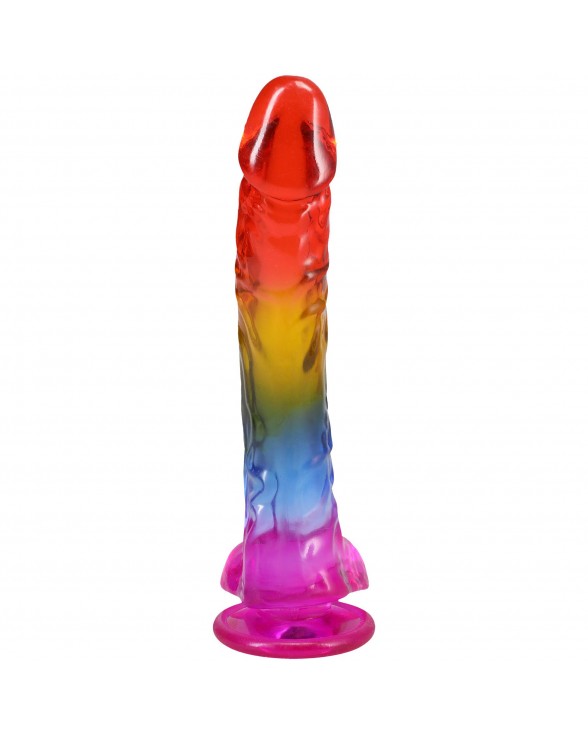 Фаллоимитатор Doc Johnson Crystal Jellies - 9.5 Inch Dildo - Rainbow - 3