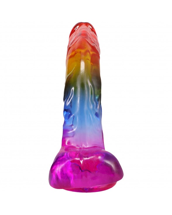 Фаллоимитатор Doc Johnson Crystal Jellies - 9.5 Inch Dildo - Rainbow - 2
