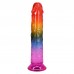 Ділдо Doc Johnson Crystal Jellies - 7.5 Inch Dong - Rainbow - 3