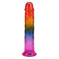 Ділдо Doc Johnson Crystal Jellies - 7.5 Inch Dong - Rainbow