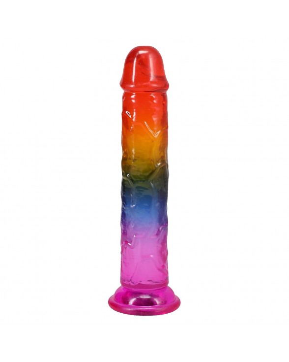 Ділдо Doc Johnson Crystal Jellies - 7.5 Inch Dong - Rainbow