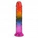 Ділдо Doc Johnson Crystal Jellies - 7.5 Inch Dong - Rainbow