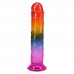 Ділдо Doc Johnson Crystal Jellies - 7.5 Inch Dong - Rainbow - 1
