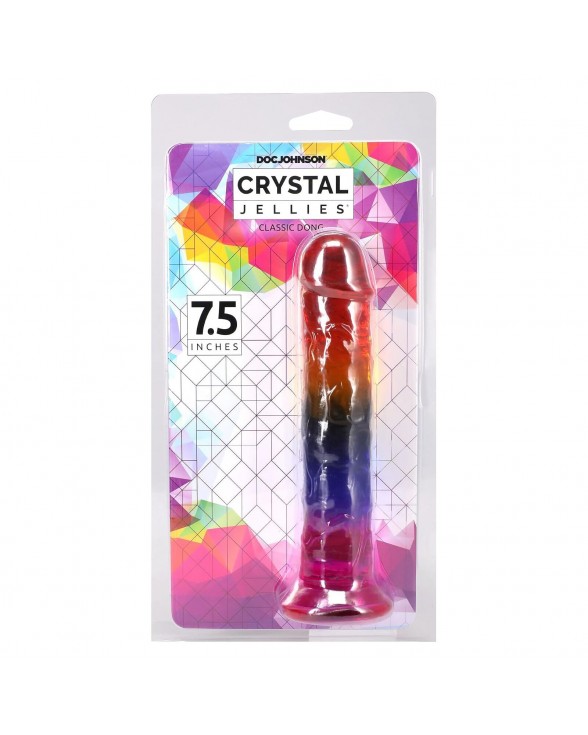 Ділдо Doc Johnson Crystal Jellies - 7.5 Inch Dong - Rainbow - 4